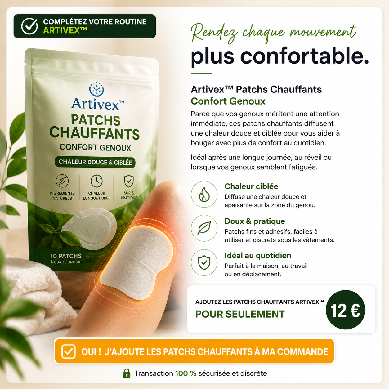Artivex™ Patchs Chauffants Confort Genoux - IL